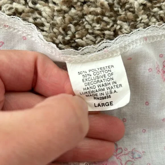 Vintage Pink Floral Short Nightgown Large - Picture 10 of 10